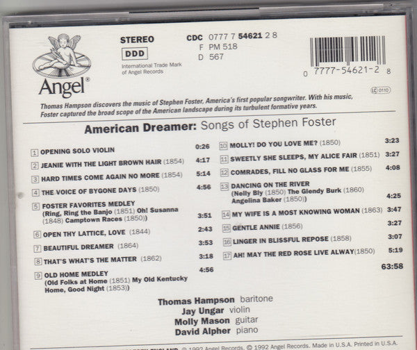 American Dreamer: Songs of Stephen Foster (CD) | Near Mint (NM) Near Mint (NM) Get Cheap Vinyl