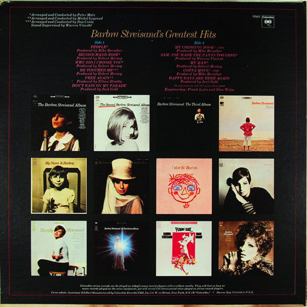 Barbra Streisand's Greatest Hits | Near Mint (NM) Near Mint (NM) Get Cheap Vinyl