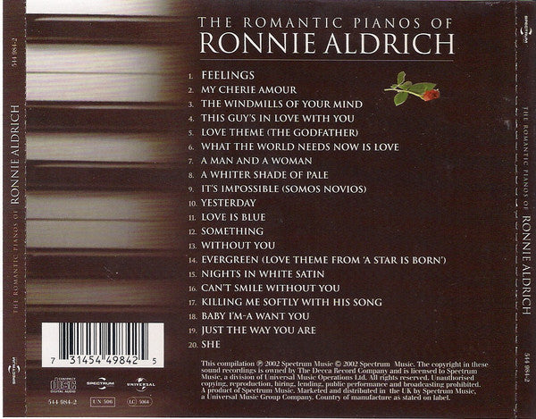 The Romantic Pianos Of Ronnie Aldrich *CD* | Mint (M) Near Mint (NM) Get Cheap Vinyl