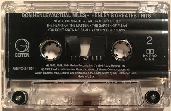 Actual Miles (Henley's Greatest Hits) *CASSETTE* | Near Mint (NM) Near Mint (NM) Get Cheap Vinyl