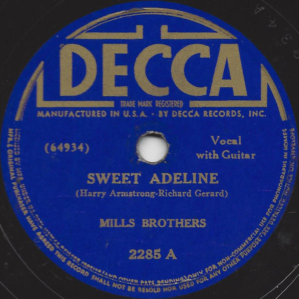 Sweet Adeline / You Tell Me Your Dream, I'll Tell You Mine | Very Good Plus (VG+) Generic Get Cheap Vinyl