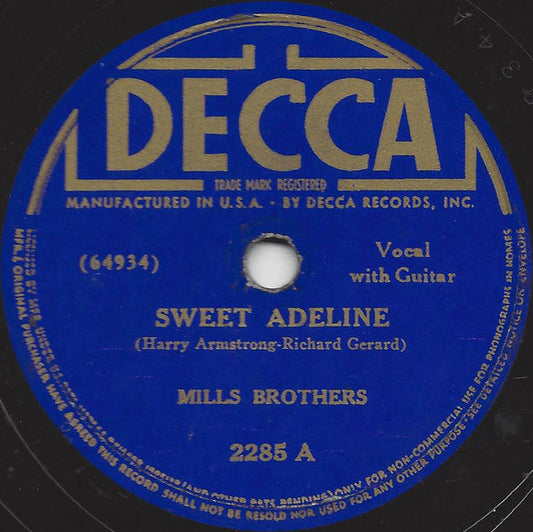 Sweet Adeline / You Tell Me Your Dream, I'll Tell You Mine | Very Good Plus (VG+) Generic Get Cheap Vinyl