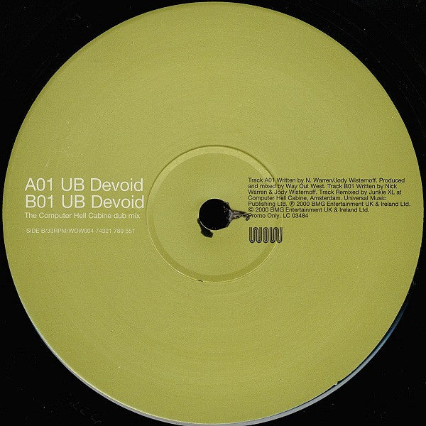 UB Devoid | Very Good Plus (VG+) Generic Get Cheap Vinyl