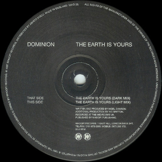 The Earth Is Yours | Very Good Plus (VG+) Excellent (EX) Get Cheap Vinyl