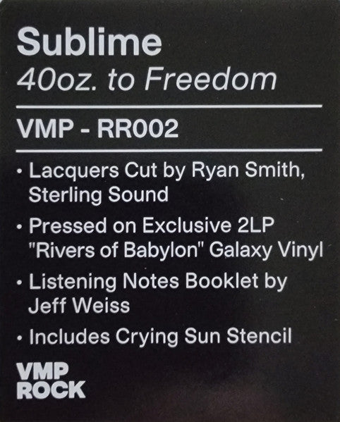 40oz. To Freedom (2xGALAXY VINYL - VMP) | Mint (M) Mint (M) Get Cheap Vinyl