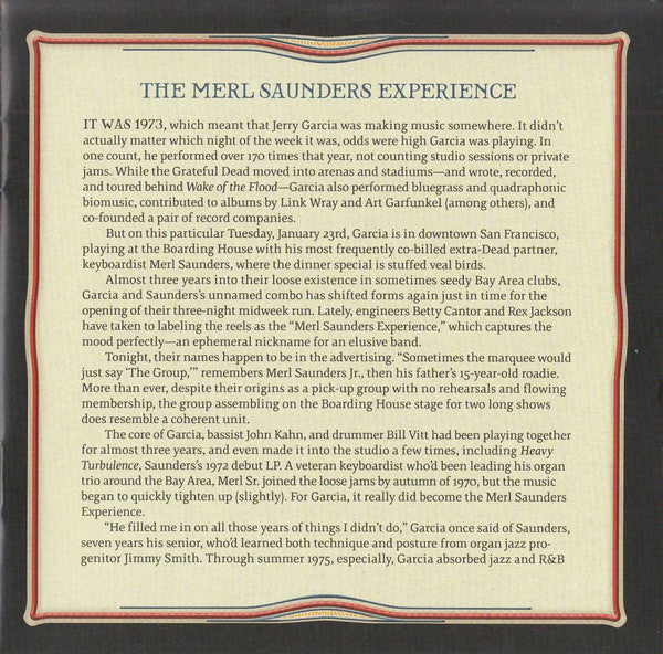 GarciaLive Volume 12 (January 23rd, 1973 The Boarding House) (CD) | Mint (M) Mint (M) Get Cheap Vinyl