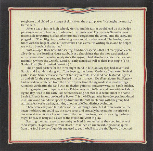 GarciaLive Volume 12 (January 23rd, 1973 The Boarding House) (CD) | Mint (M) Mint (M) Get Cheap Vinyl
