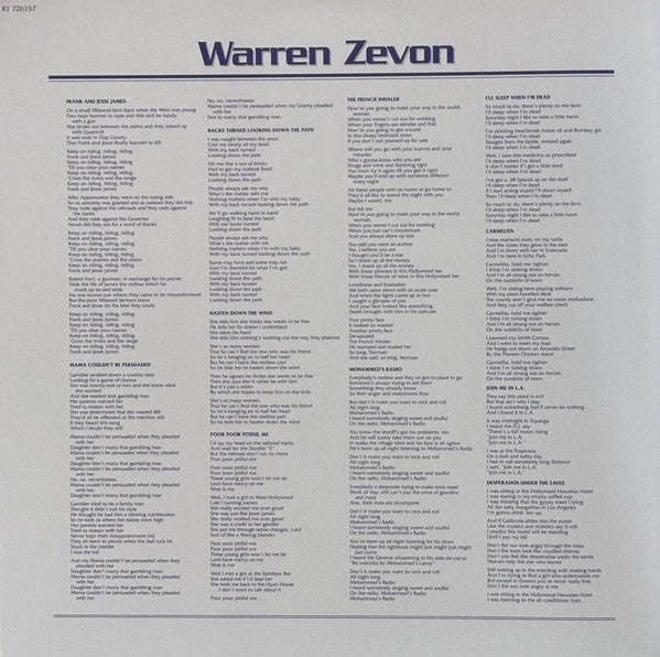 Warren Zevon (DELUXE EDITION) | Mint (M) Mint (M) Get Cheap Vinyl