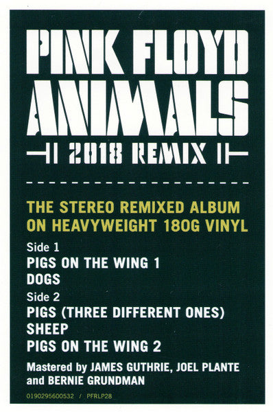 Animals (2018 Remix) *DINGED* (VINYL) | Mint (M) Excellent+ (EX+) Get Cheap Vinyl