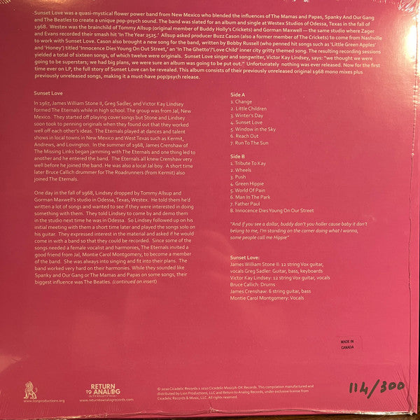 Sunset Love (VINYL) | Mint (M) Mint (M) Get Cheap Vinyl
