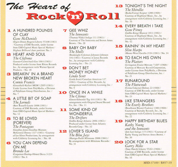 The Heart Of Rock 'N' Roll - 1960-1961 Take Three *CD* | Mint (M) Mint (M) Get Cheap Vinyl