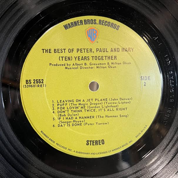 The Best Of Peter, Paul And Mary: (Ten) Years Together (VINYL) | Excellent+ (EX+) Very Good Plus (VG+) Get Cheap Vinyl