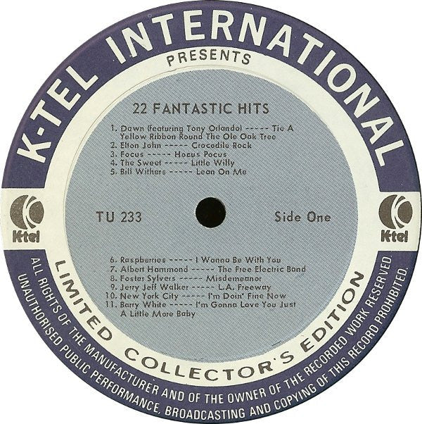 Fantastic 22 Original Hits 22 Original Stars *SONIC* | Excellent (EX) Very Good (VG) Get Cheap Vinyl