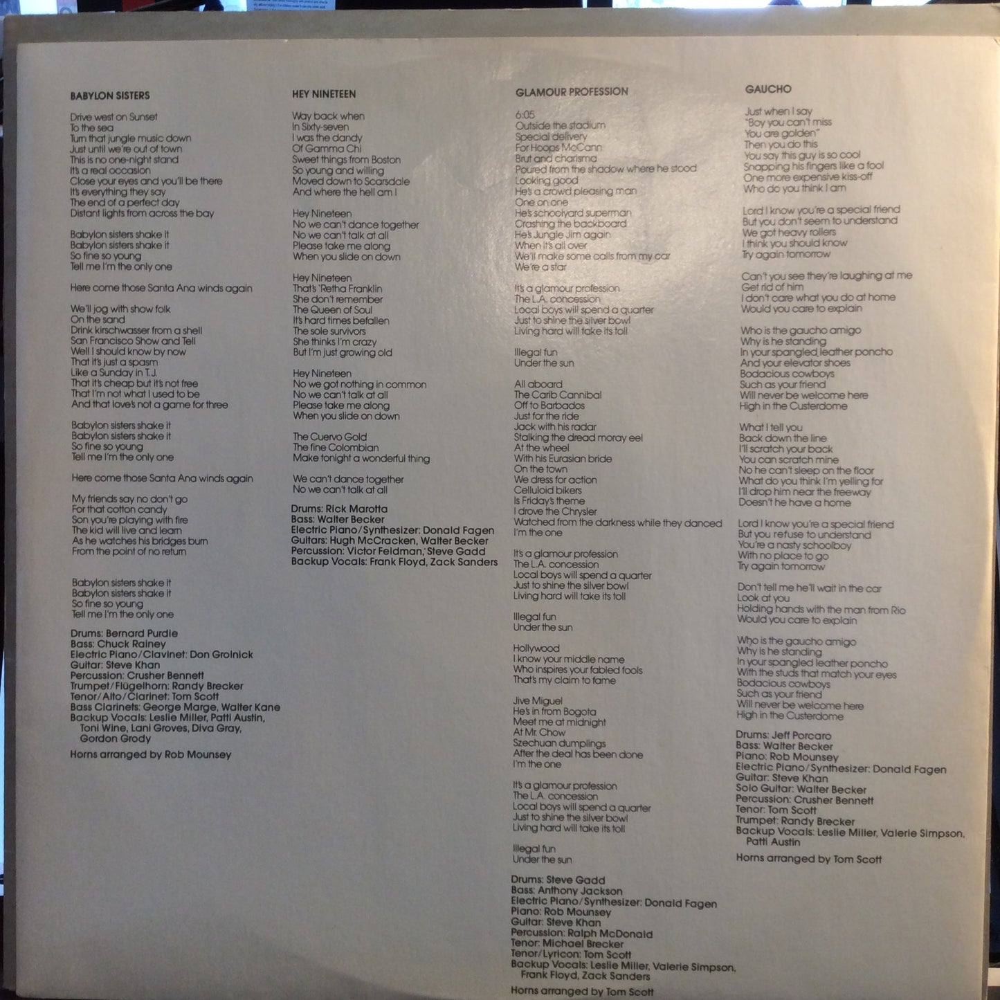 Gaucho (VINYL) | Excellent+ (EX+) Very Good Plus Plus (VG++) Get Cheap Vinyl