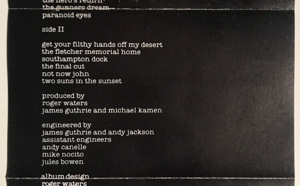 The Final Cut (CASS) | Excellent+ (EX+) Excellent+ (EX+) Get Cheap Vinyl