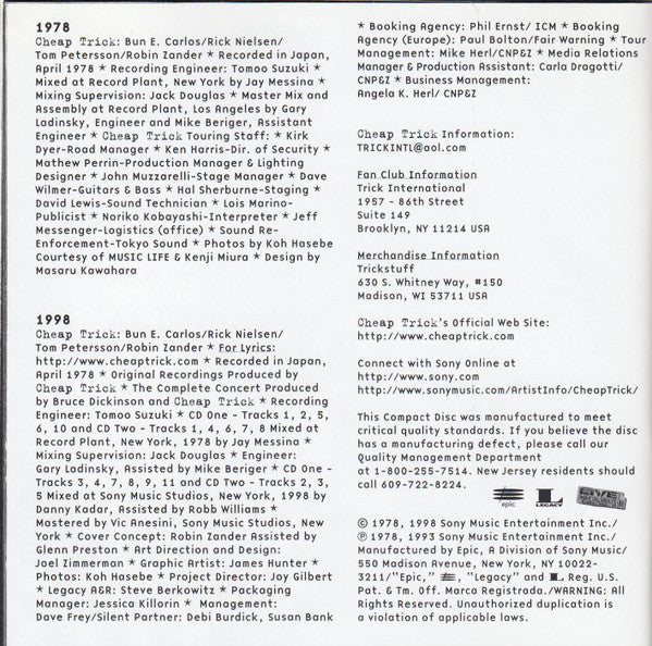 At Budokan: The Complete Concert (2xCD) | Excellent (EX) Excellent (EX) Get Cheap Vinyl