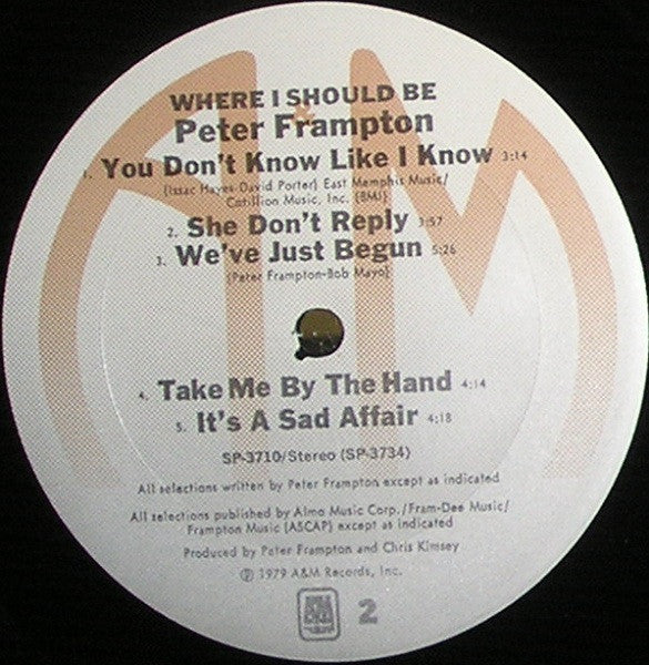 Where I Should Be | Excellent (EX) Excellent (EX) Get Cheap Vinyl