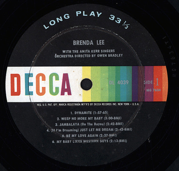 Brenda Lee *GLOVERSVILLE* | Good Plus (G+) Very Good (VG) Get Cheap Vinyl