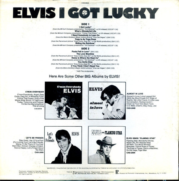 I Got Lucky (VINYL) | Near Mint (NM) Excellent (EX) Get Cheap Vinyl