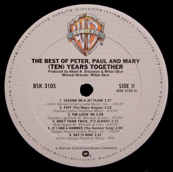 The Best Of Peter, Paul And Mary (Ten) Years Together (VINYL) | Near Mint (NM) Excellent+ (EX+) Get Cheap Vinyl