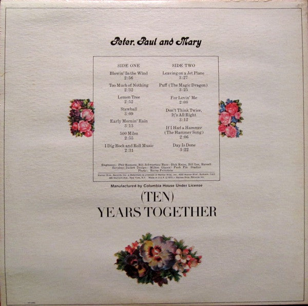 The Best Of Peter, Paul And Mary (Ten) Years Together (VINYL) | Near Mint (NM) Excellent+ (EX+) Get Cheap Vinyl