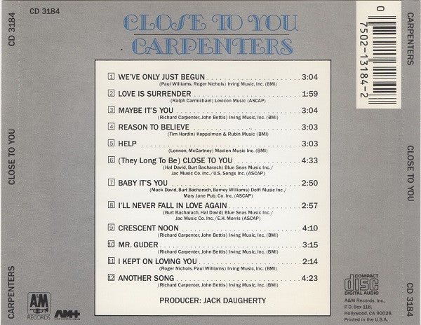 Close To You (CD) | Near Mint (NM) Near Mint (NM) Get Cheap Vinyl