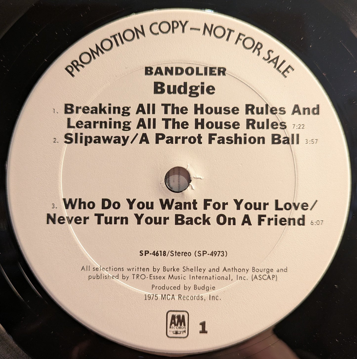 Bandolier *PROMO* (VINYL) | Near Mint (NM) Very Good Plus (VG+) Get Cheap Vinyl