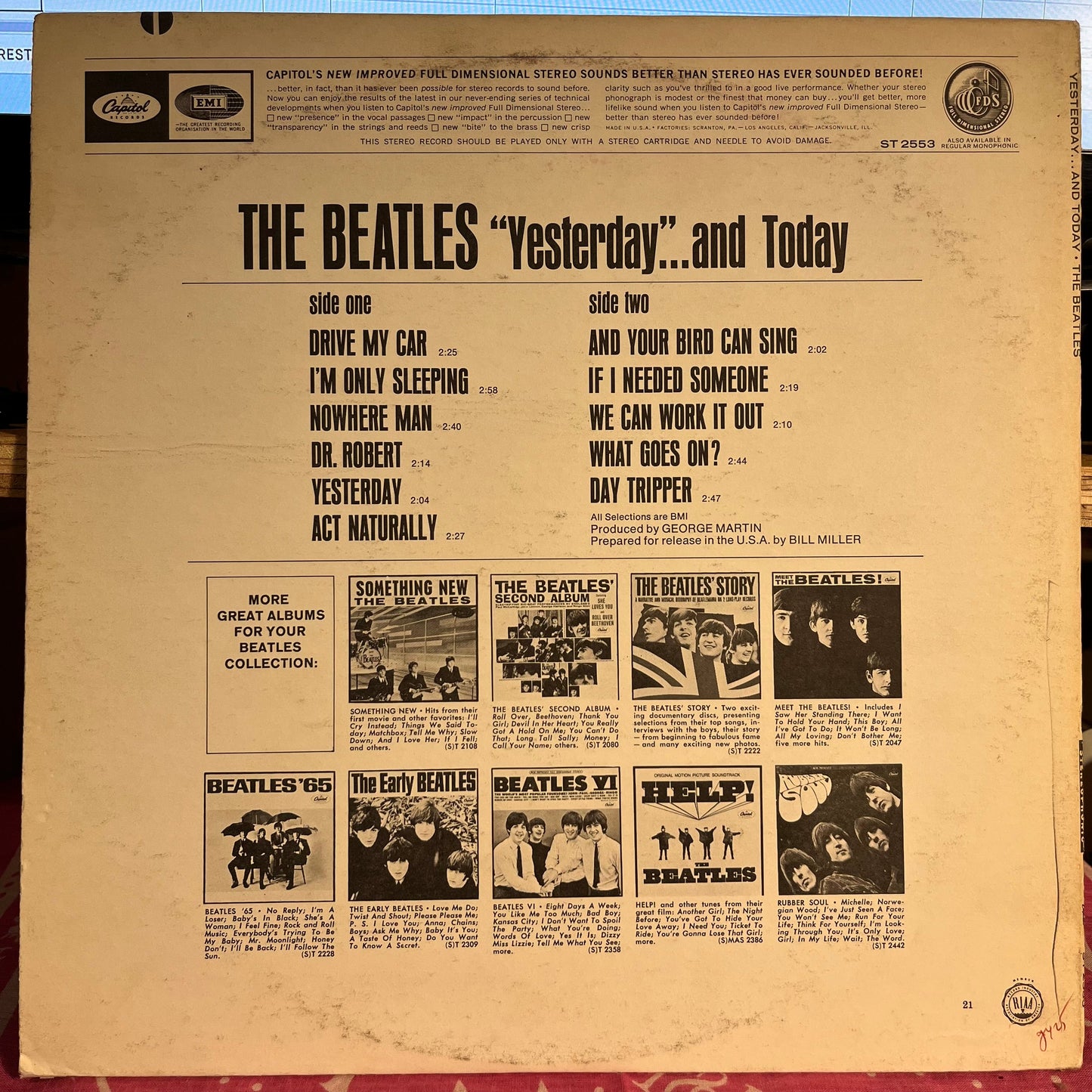 Yesterday And Today *STEREO* | Near Mint (NM) Excellent (EX) Get Cheap Vinyl