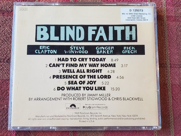 Blind Faith (CD) | Near Mint (NM) Near Mint (NM) Get Cheap Vinyl