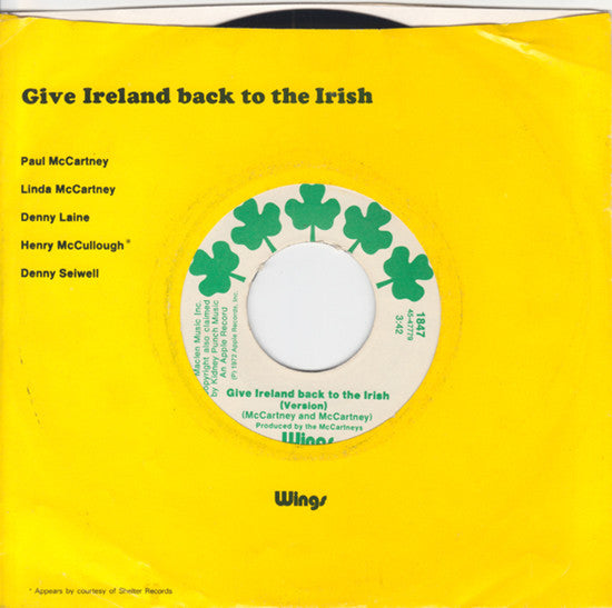 Give Ireland Back To The Irish (7" VINYL) | Near Mint (NM or M-) Very Good Plus (VG+) Get Cheap Vinyl