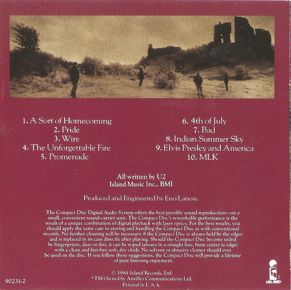 The Unforgettable Fire (CD) | Near Mint (NM) Near Mint (NM) Get Cheap Vinyl