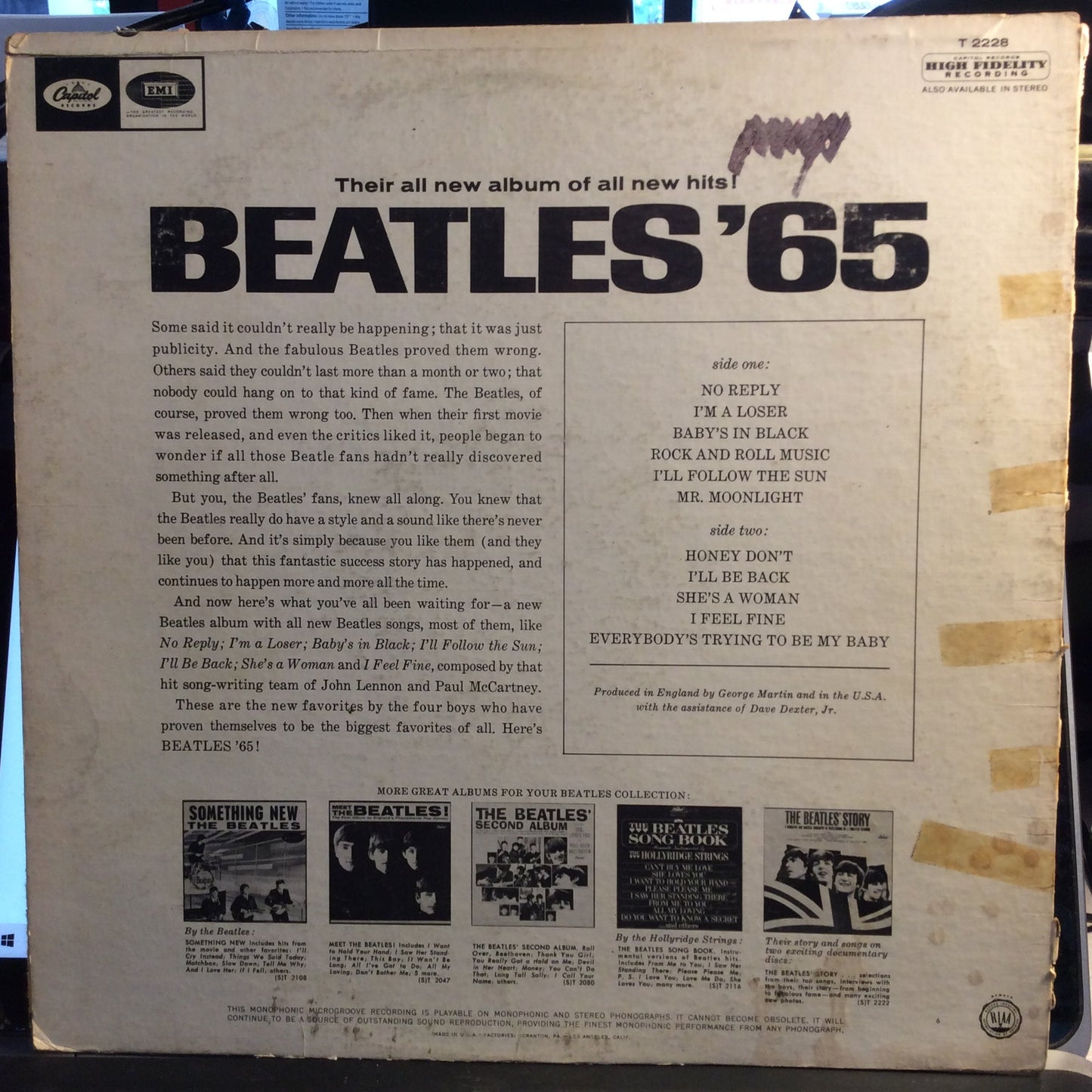 Beatles '65 (VINYL) | Very Good Plus (VG+) Very Good (VG) Get Cheap Vinyl