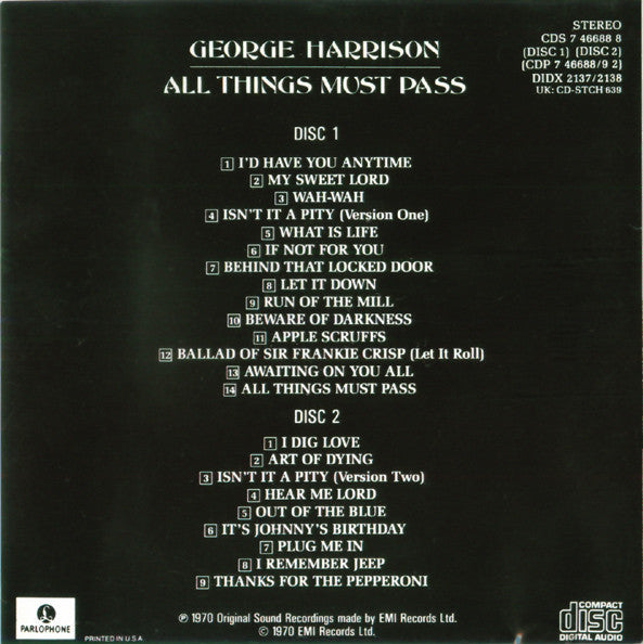 All Things Must Pass *2XCD* | Very Good Plus (VG+) Excellent (EX) Get Cheap Vinyl