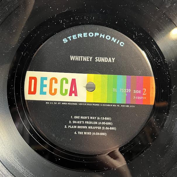 Whitney Sunday (VINYL) | Very Good Plus (VG+) Very Good Plus (VG+) Get Cheap Vinyl