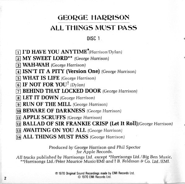 All Things Must Pass *2XCD* | Very Good Plus (VG+) Excellent (EX) Get Cheap Vinyl