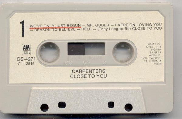Close To You (CASSETTE) | Very Good Plus (VG+) Excellent (EX) Get Cheap Vinyl