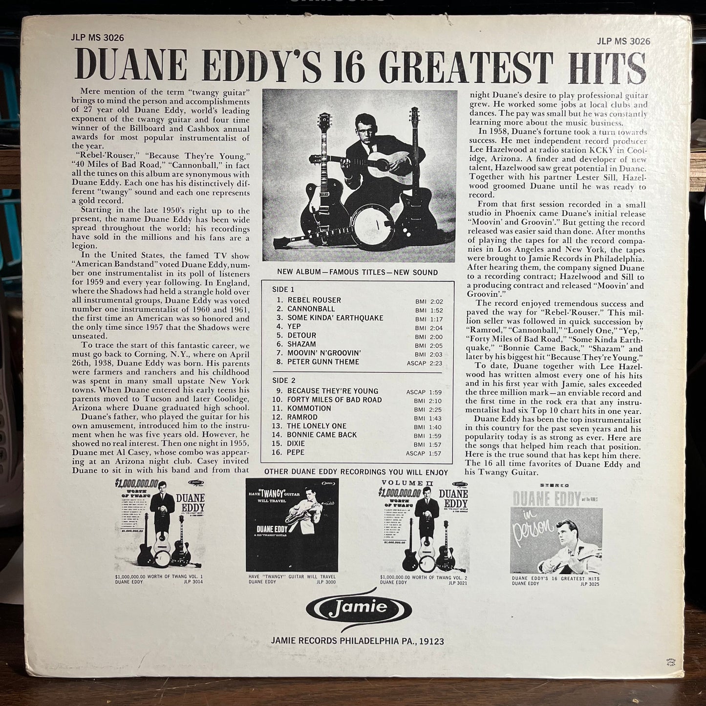 Duane Eddy's 16 Greatest Hits (VINYL) | Very Good Plus Plus (VG++) Excellent (EX) Get Cheap Vinyl