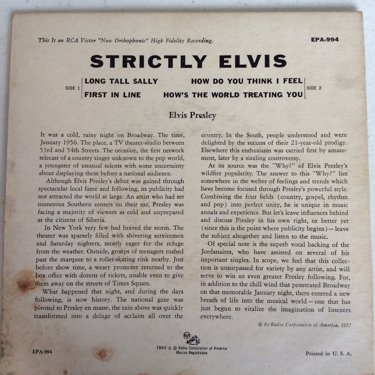 Strictly Elvis (7" VINYL) | Very Good (VG) Very Good Plus (VG+) Get Cheap Vinyl