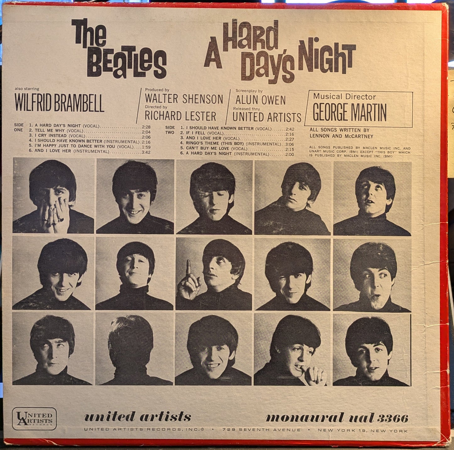 A Hard Day's Night (Original Motion Picture Sound Track) (VINYL) | Very Good (VG) Very Good Plus (VG+) Get Cheap Vinyl