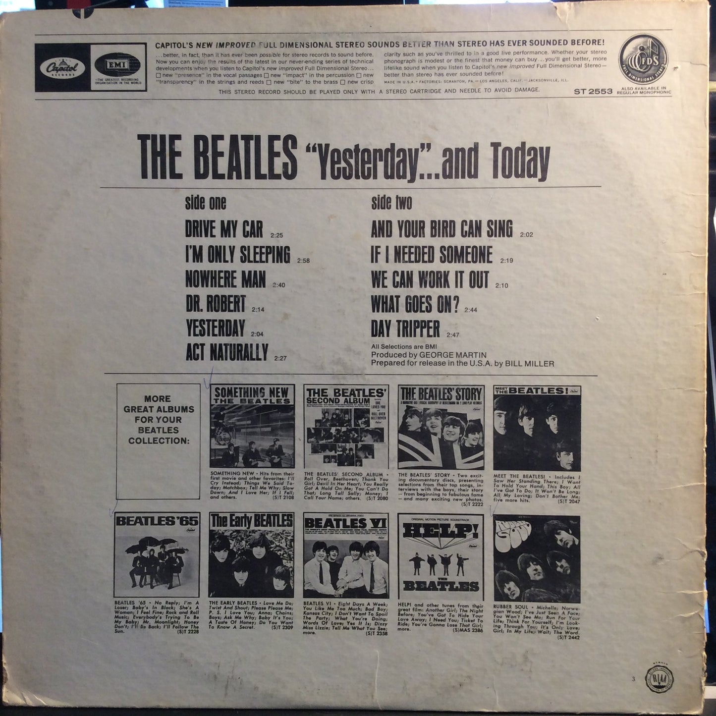 Yesterday And Today (VINYL) | Very Good (VG) Very Good Plus (VG+) Get Cheap Vinyl
