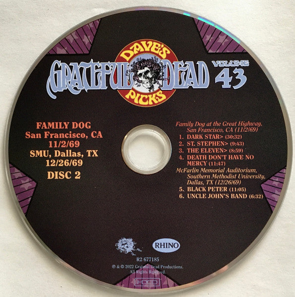 Dave's Picks, Volume 43 (3xCD)(San Francisco, 11/2/69 • Dallas, 12/26/69) | Mint (M) Near Mint (NM) Get Cheap Vinyl