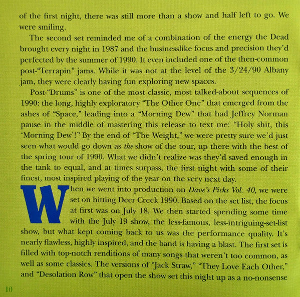 Dave's Picks, Volume 40 (3xCD)(Deer Creek Music Center, Noblesville, IN • 7/18-19/90 | Mint (M) Near Mint (NM) Get Cheap Vinyl