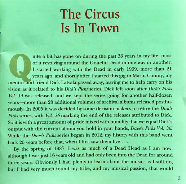 Dave's Picks, Volume 36 (CD BOX)(Hartford Civic Center, Hartford, CT • 3/26-27/87) | Mint (M) Near Mint (NM) Get Cheap Vinyl