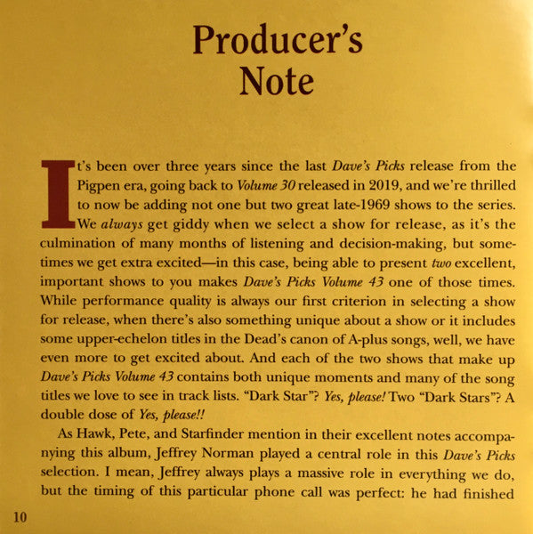 Dave's Picks, Volume 43 (3xCD)(San Francisco, 11/2/69 • Dallas, 12/26/69) | Mint (M) Near Mint (NM) Get Cheap Vinyl