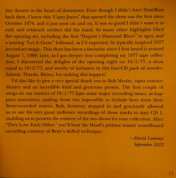 Dave's Picks, Volume 45 (4xCD)(Paramount Theatre, Portland, OR • 10/1-2/77) | Mint (M) Near Mint (NM) Get Cheap Vinyl