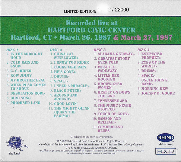 Dave's Picks, Volume 36 (CD BOX)(Hartford Civic Center, Hartford, CT • 3/26-27/87) | Mint (M) Near Mint (NM) Get Cheap Vinyl