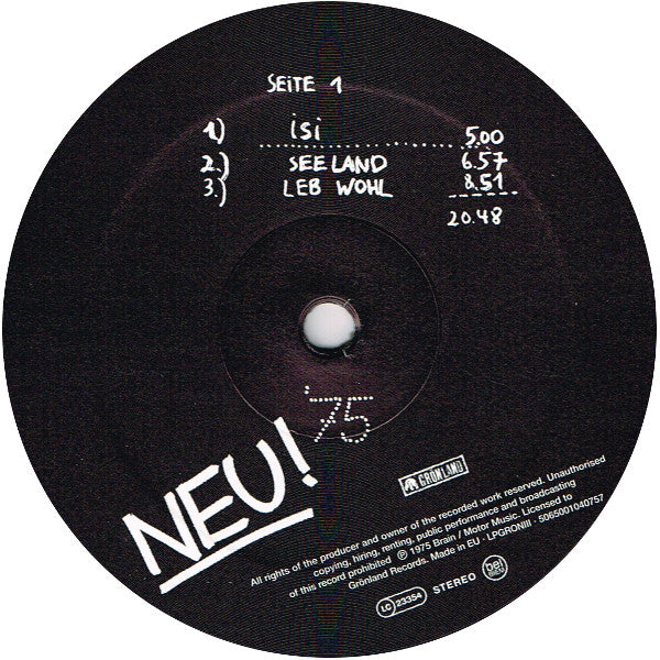 Neu! '75 (VINYL) | Mint (M) Mint (M) Get Cheap Vinyl