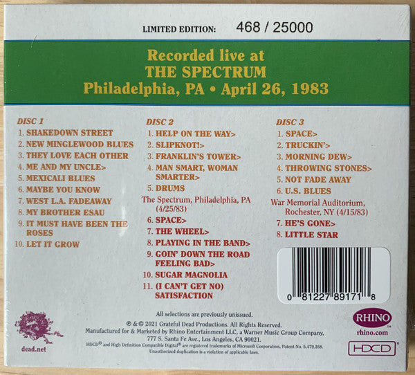 Dave's Picks, Volume 39 (3xCD)(The Spectrum, Philadelphia, PA • 4/26/83) | Mint (M) Near Mint (NM) Get Cheap Vinyl