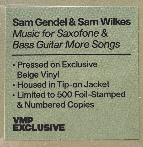 Music For Saxofone & Bass Guitar More Songs | Mint (M) Mint (M) Get Cheap Vinyl