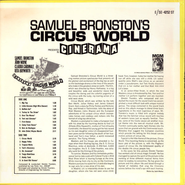 Circus World - The Original Sound Track Album (VINYL) | Mint (M) Near Mint (NM) Get Cheap Vinyl